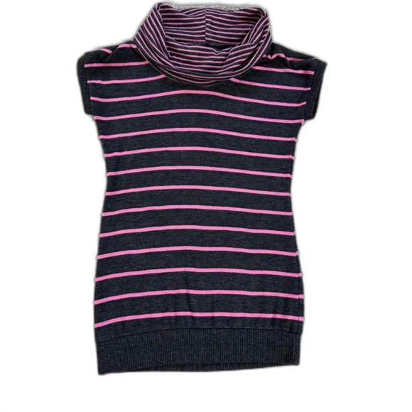Y2K Pink Black Striped Cowl Mock Neck Top Indie Sleaze Bratz Doll Scene top - Picture 1 of 4